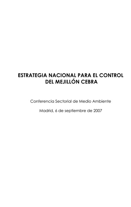 ESTRATEGIA NACIONAL PARA EL CONTROL DEL MEJILLÓN CEBRA – Ministerio para la Transición Ecológica y el Reto Demográfico